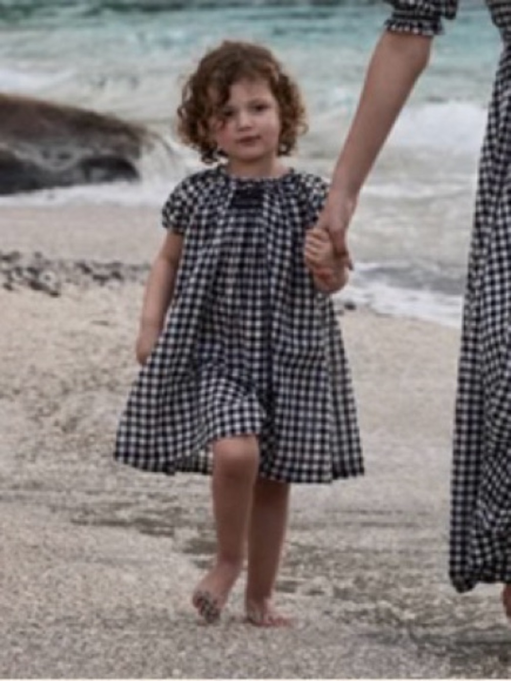 Doen Black and White Gingham Girls' Casual Dress